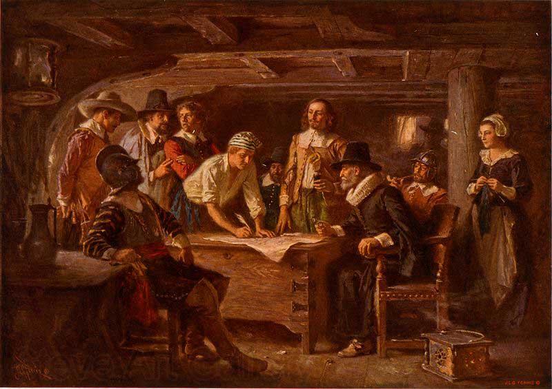 Jean Leon Gerome Ferris The Mayflower Compact, 1620